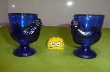 2  blaue alte  Glas