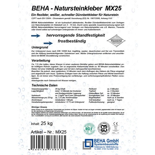 Mörtel natursteinkleber - mörtel,