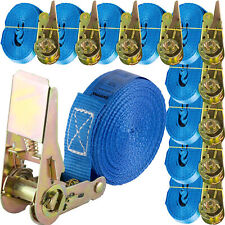 Spanngurt einteilig 4m - 6m lang 25mm breit 800 Kg daN Blau Zurrgurte Spanngurte