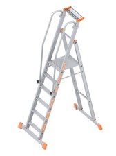 Layher Topic 1074 Plattformleiter 6 Stufen Podestleiter Stehleiter 3,40 m B-Ware