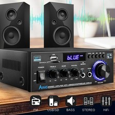 Audio Leistungsverstärker Bluetooth 5.0 Audio Verstärker 2 Kanal mit USB, SD, FM