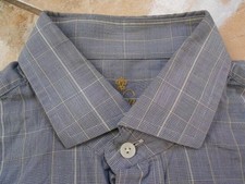 van LAACK ROYAL Hemd 41 Grautöne Beige Anthrazit Kariert #EA0300