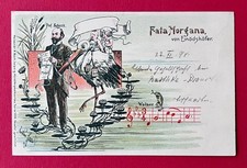 Litho AK von 1898 Fata Morgana von Einödshöfer Prof. Schenk Storch Baby ( 165582