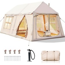 Aufblasbares Zelt 8 Person Glamping Zelt mit Pumpe Baldachin 4x2.7x2m