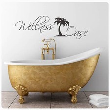 Wandtattoo Wellness Oase Wandaufkleber clickstick Bad WC Badezimmer Lounge W1024