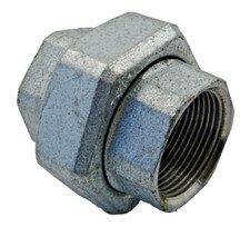 +GF+ Temperguss Verschraubung Rohrfitting Fitting Rohr 1 1/4" IG / IG - verzinkt