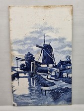 ANTIK Bild-Platte Keramik Wächtersbach Delfter Motiv Windmühle Delfts