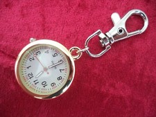 Anhängeuhr "Schwesternuhr" golden NEU + OVP Karabiner Krankenschwester/-Bruder
