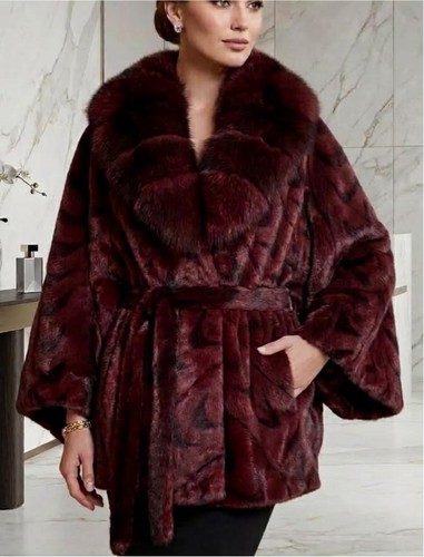 Luxuriöse pelzjacke poncho - luxuriöse, pelzjacke/poncho