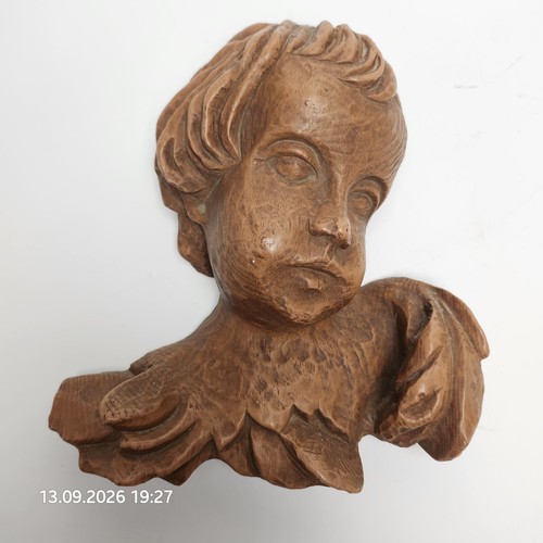 Engel putto wandrelief holz - engel,
