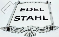 Kennzeichenhalter / Kennzeichenrahmen hochglanz EDELSTAHL Motorrad Chopper 18x20