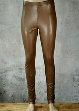 ♥️ NORFY Kunstleder Matter Glanz Hohe Taille Lederimitat Leggings Gefüttert Hose