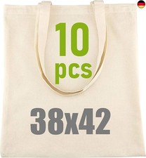 IDEA HOME Baumwolltasche 38x42cm- Jutebeutel Groß - Stoffbeutel Unbedruckt, 