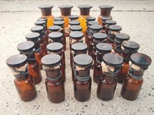 Apothekerflasche Braunglas mit Glasstopfen  Medizinflaschen mit Stopfen Vintage