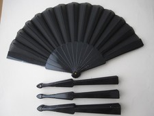 4 Stk Handfächer Fächer Taschenfächer Schwarz B-Ware