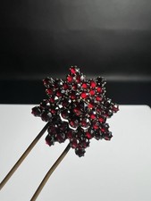 Antik Schmuck Haarforke Granat