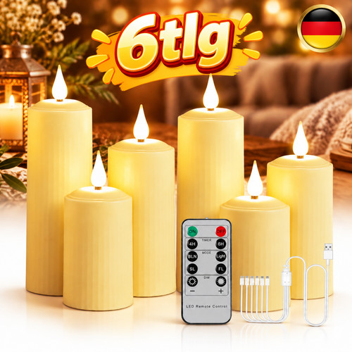 6er set led kerzen - 6er,