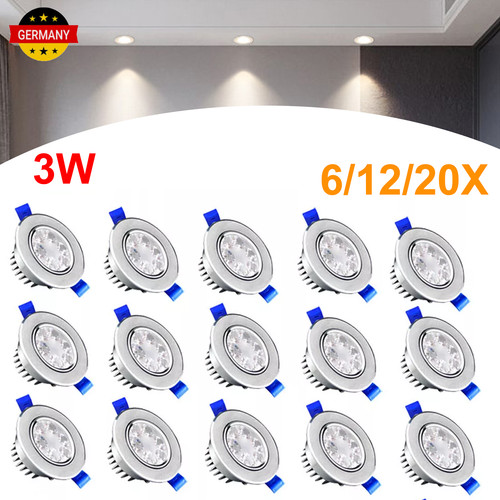 20x led einbauleuchte 3w - 6/12/20x,