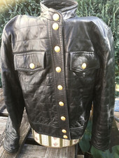 Lederjacke  Biker Rena Lange Gr. 36?  38? weich gesteppt Lammleder Gr. M Schwarz