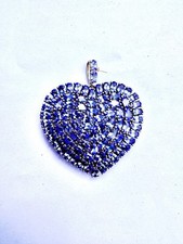 Großes Tansanit Herz Anhänger neu 925er Silber rhodiniert 14 g Marke Harry Ivens