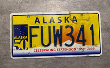 USA Nummernschild Kennzeichen License Plate Alaska Celebrating 1959 - 2009