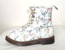 DR. MARTENS BOOTS GR 40 WILD FLOWERS WEISS 8-LOCH 11821 STIEFEL DOC SCHUHE M2501