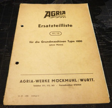 Orig.Agria Ersatzteilliste