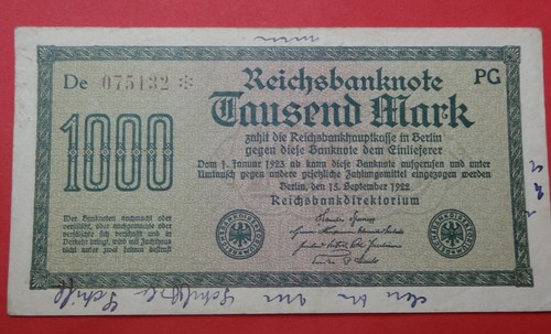 Reichsbanknote 1000 mark - reichsbanknote,