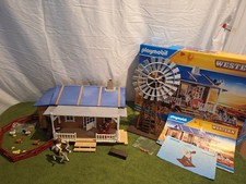 PLAYMOBIL Western 70945 Westernranch Farmhaus + Zubehör M. Karton Wie neu