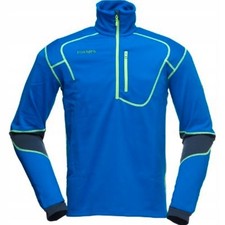 Norrona Sweatshirt Tracktop Herren Gr.XL Trollveggen Warm2 Fleece Blau 154550