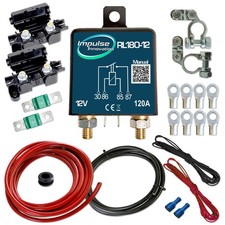 RL180-12 Trennrelais 12V 100A Camper Zweit Doppel Batterie Set 6m Kabel AWG8 Van