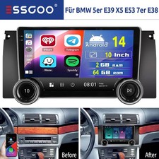 Für BMW 5er E39 X5 E53 E38 Android 14 Autoradio Carplay 64GB GPS NAVI BT FM WIFI