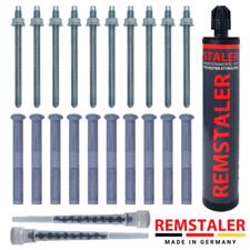 Injektionsmörtel + 10x Ankerstange + 10x Siebhülse | Stahl verzinkt o. Edelstahl