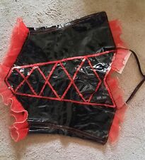 NKD. Lack Leder Damen Corsage.Gothig. Schwarz/Rot.Gr.S/M.NEUw.