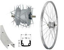 26 Zoll Aluminium Vorderrad Nabendynamo 19-559 Laufrad Felgenbremse 6V 3 Watt