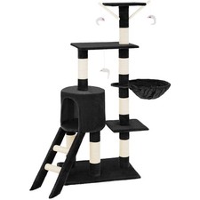 Kratzbaum Dominik 144cm Katzenbaum Katzenkratzbaum Katzenhaus schwarz B-Ware