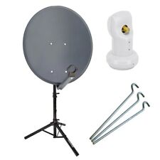 PremiumX Camping SAT Anlage 60cm Satelliten Antenne Schüssel Single LNB Stativ