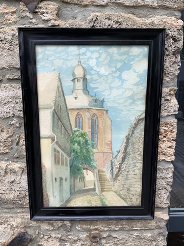 Antik aquarell maler 1925 - aquarell,