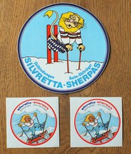 3 X Vintage Sticker Aufkleber Ski Bindung Auto Skiträger Silvretta Sherpas 
