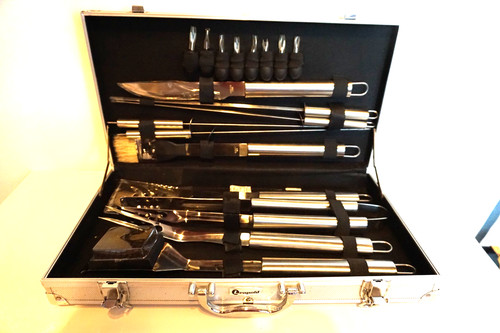 Grillbesteck metallkoffer - grillbesteck, im