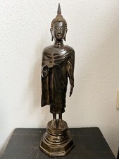 Stehender Montag Buddha Paang Ham Yat aus Bronze 38cm