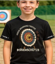 Bogensport T Shirt Vereine Schützenvereine Recurve Compound Bögen Motiv Kinder
