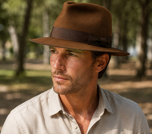 Herren braun fedora - braun,