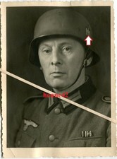 Foto Portrait Wehrmacht 1939 Dt. Soldat mit Stahlhelm M35 Heer Uniform 2.WK