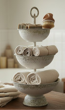 Etagere Weiß Metall  runde