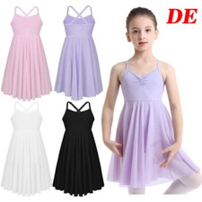 DE Mädchen Ballett Tanzkleid Gymnastik Trikot mit Chiffon Rock Tanzen Kleid