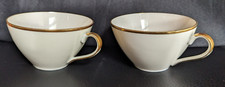 2 Tassen Kaffeetassen "Winterling Kirchenlamitz BAVARIA 48" Goldrand elfenbein