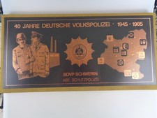 Wandtafel 40 Jahre Deutsche Volkspolizei BDVP Schwerin Schutzpolizei 58x29cm