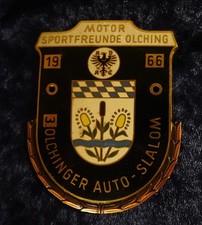 Plakette Motor Sportfreunde Olching 1966 ADAC 3. Olchinger Auto Slalom Automobil