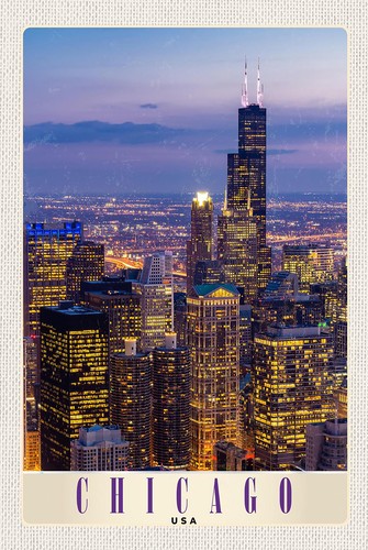 Blechschild 18x12 chicago - blechschild,